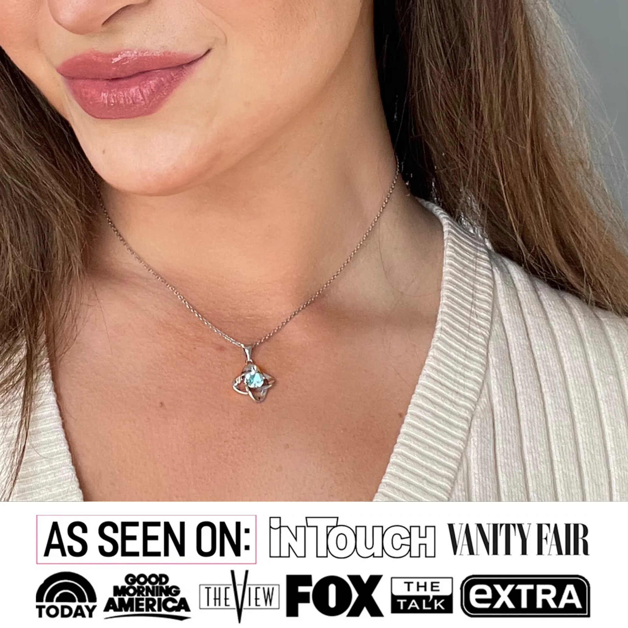 Infinity 18k White Gold Plated Birthstone Flower Necklace with Swarovski Crystal - Image 2