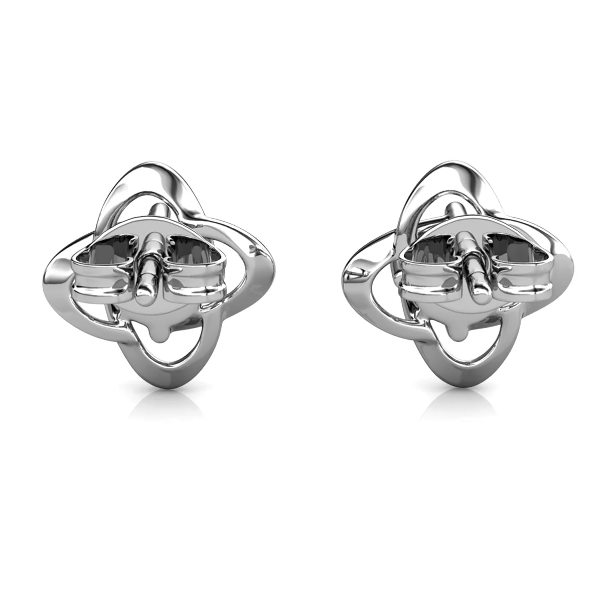 Infinity July Birthstone Ruby Earrings 18k White Gold Plated Silver Birthstone Earrings with Swarovski Crystal - Image 6