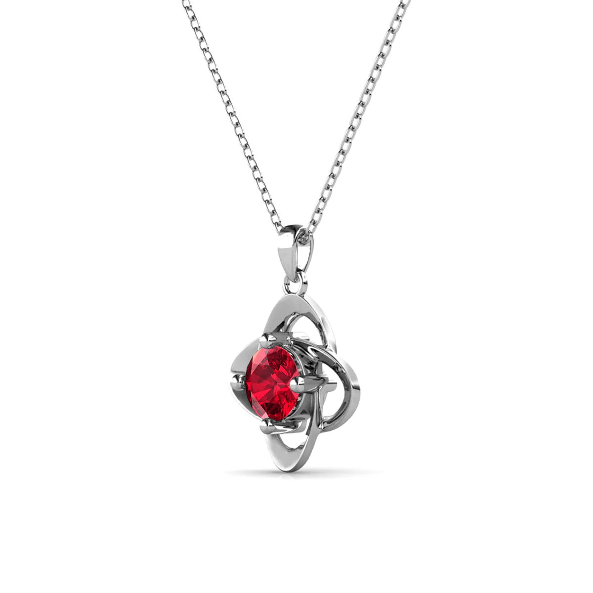 Infinity 18k White Gold Plated Birthstone Flower Necklace with Swarovski Crystal - Image 7