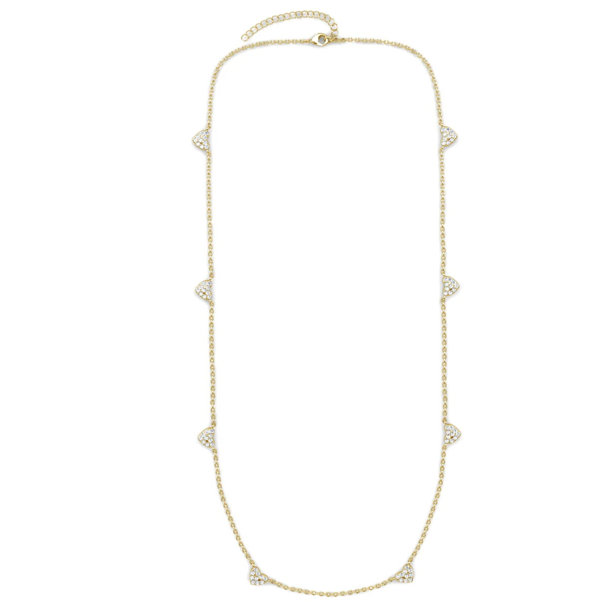 Irene 18k White Gold Plated Heart Station Necklace with Swarovski Crystals - Image 16