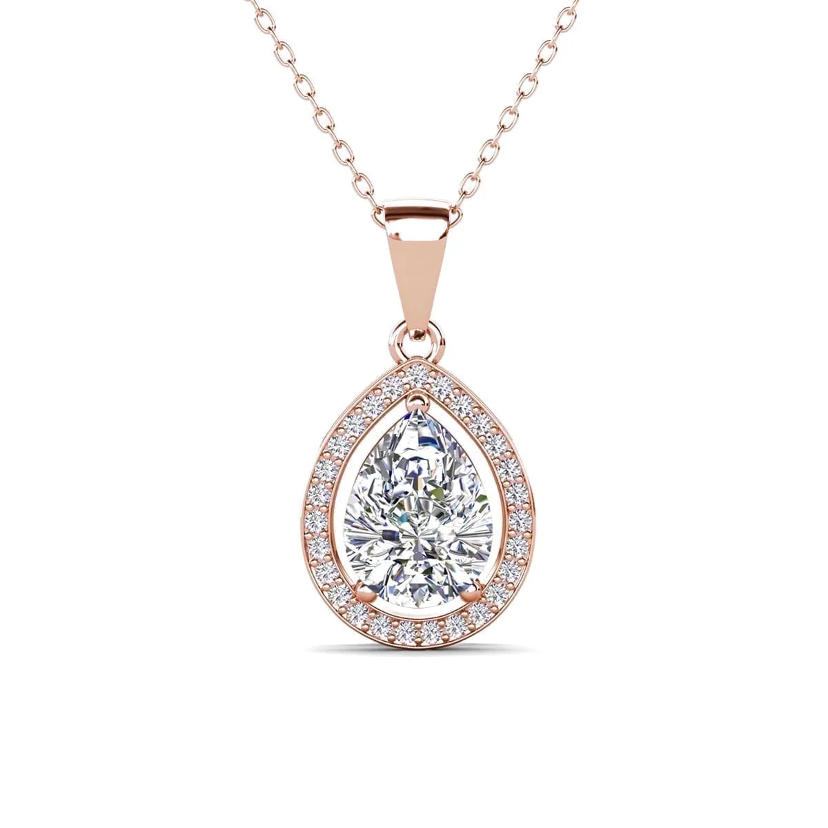 Isabel 18k White Gold Plated Drop Earrings and Necklace Jewelry Set with Simulated Diamond Crystals - Image 16