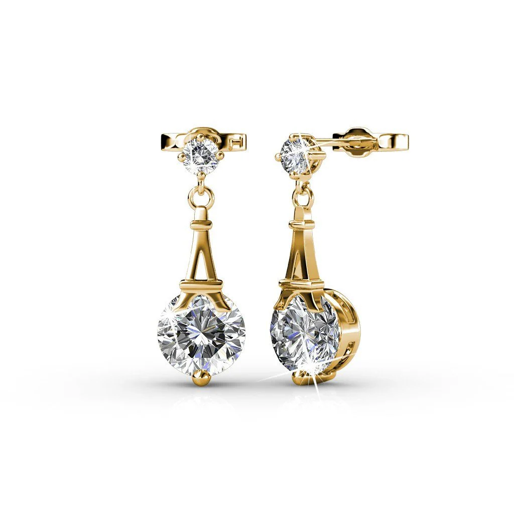 Isla 18k White Gold Plated Necklace and Earrings Jewelry Set with Swarovski Crystals - Image 11