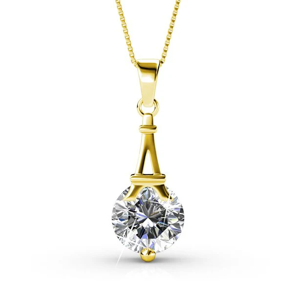 Isla 18k White Gold Plated Necklace and Earrings Jewelry Set with Swarovski Crystals - Image 12