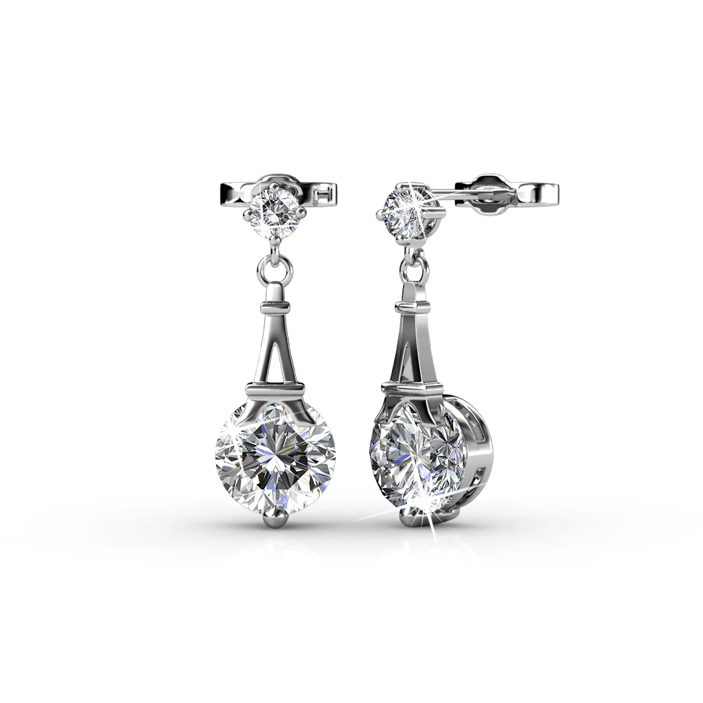 Isla 18k White Gold Plated Necklace and Earrings Jewelry Set with Swarovski Crystals - Image 7