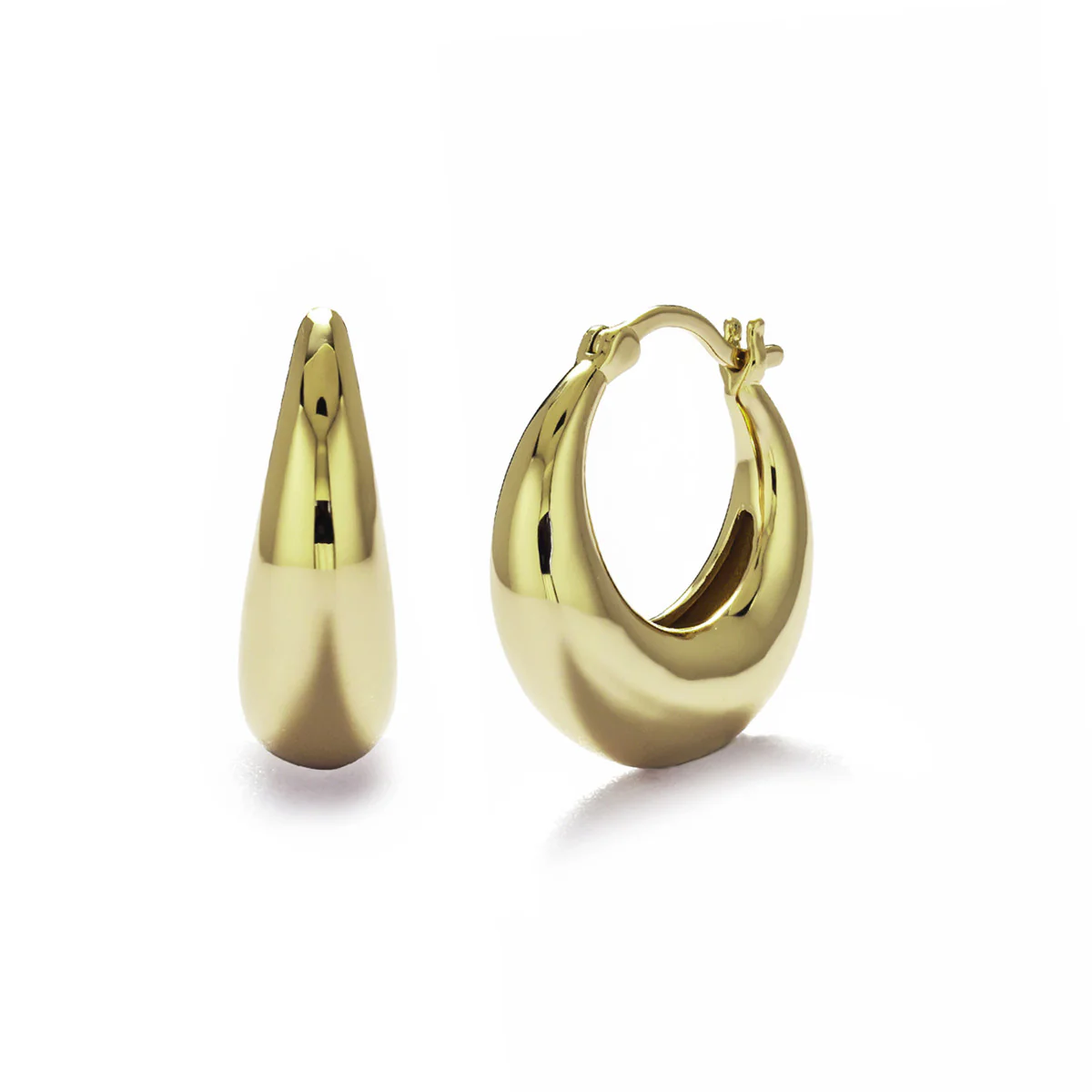 Jacqueline 18k White Gold Plated 21mm Chunky Hoop Earrings - Image 10