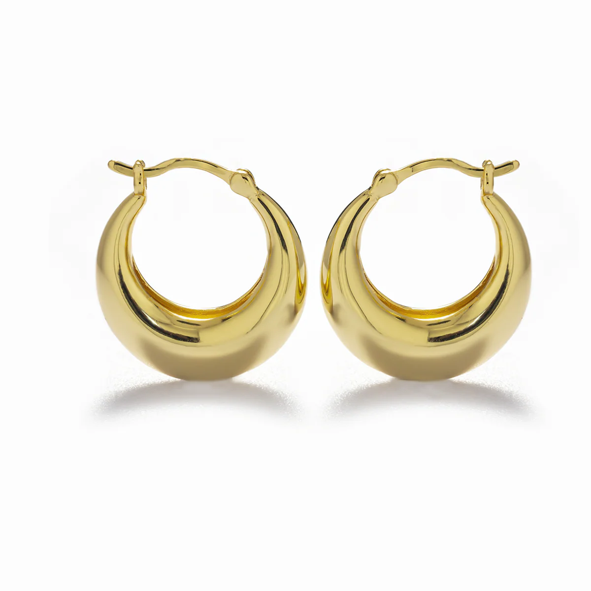 Jacqueline 18k White Gold Plated 21mm Chunky Hoop Earrings - Image 12