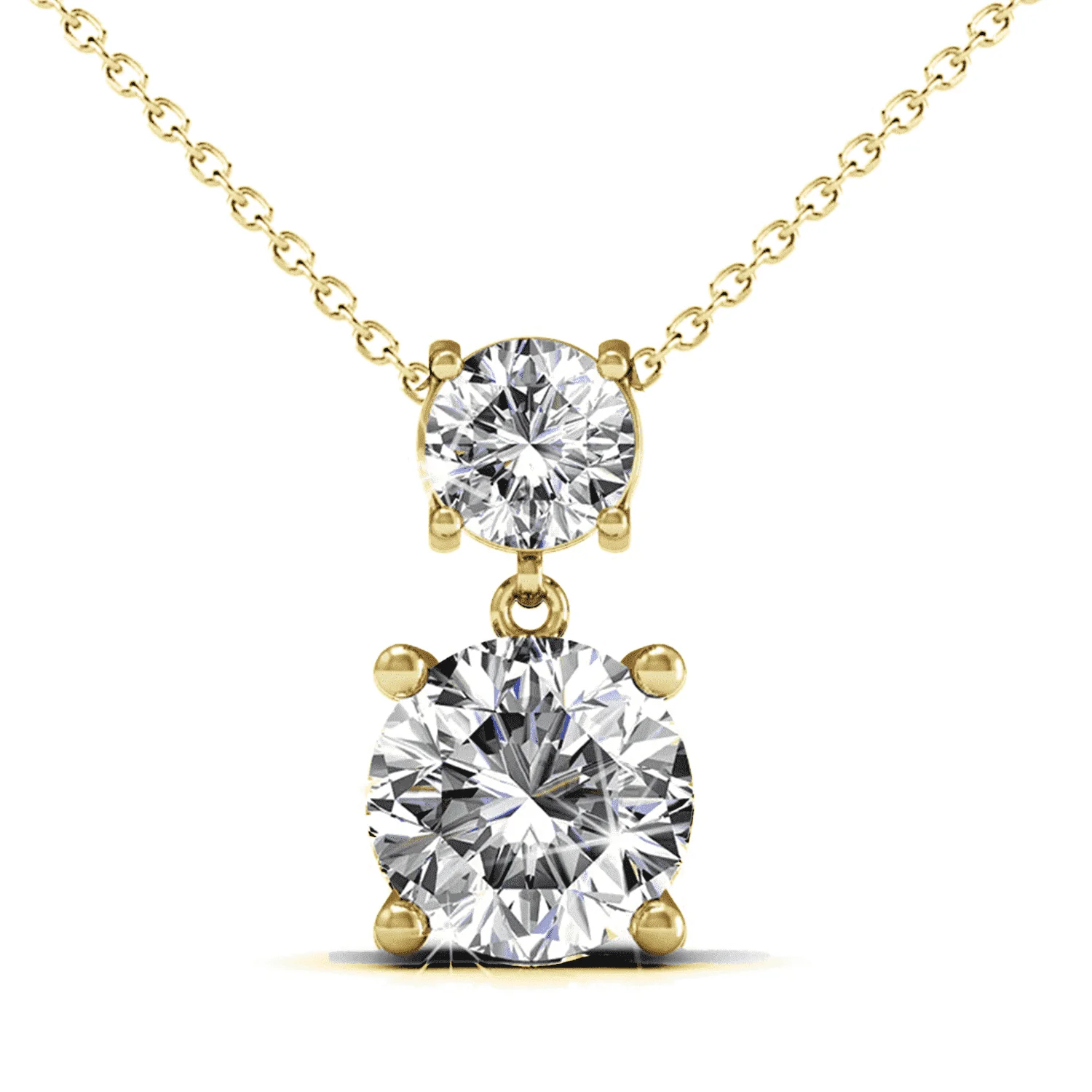 Jasmine 18k White Gold Plated Necklace and Earrings Jewelry Set with Swarovski Crystals - Image 10