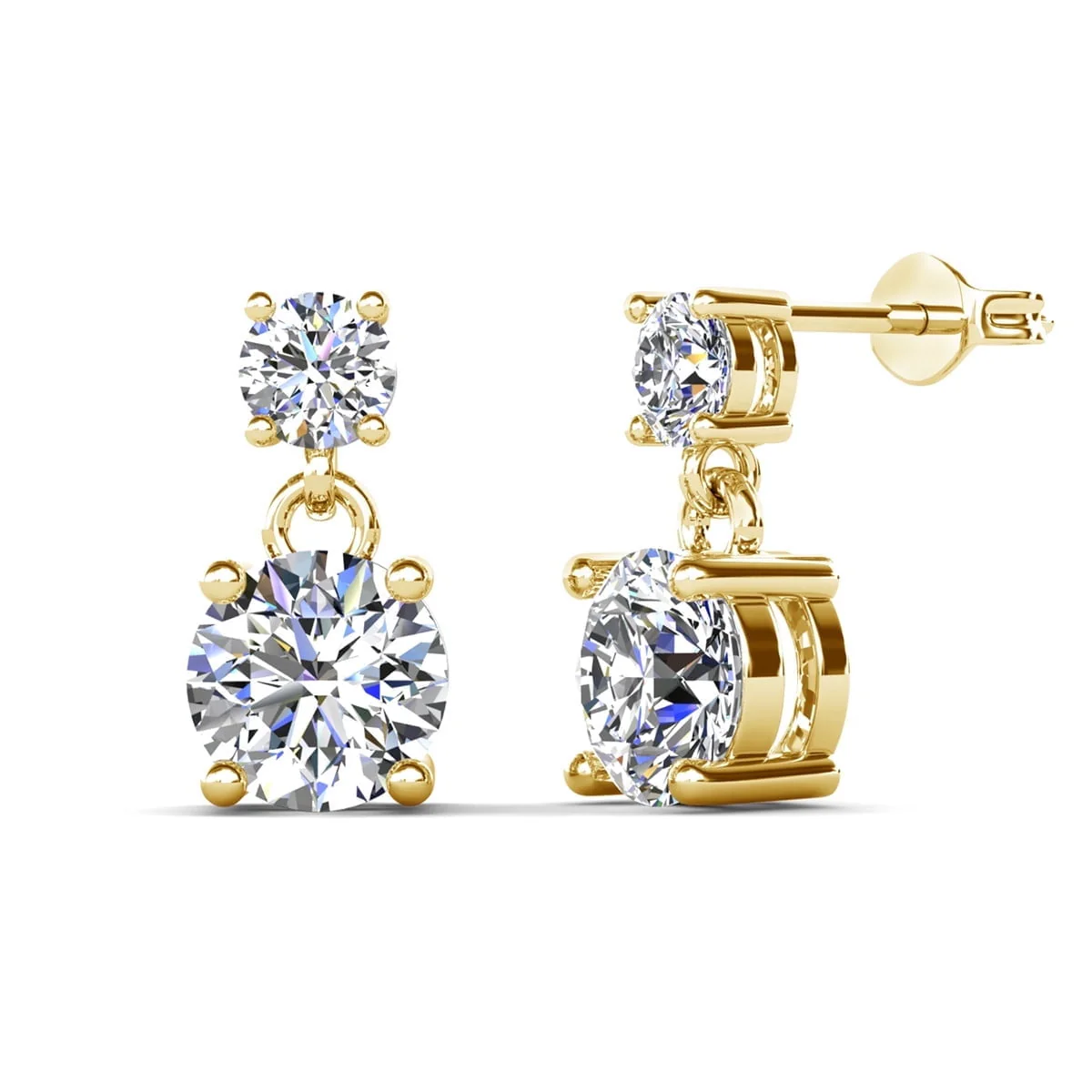 Jasmine 18k White Gold Plated Necklace and Earrings Jewelry Set with Swarovski Crystals - Image 11