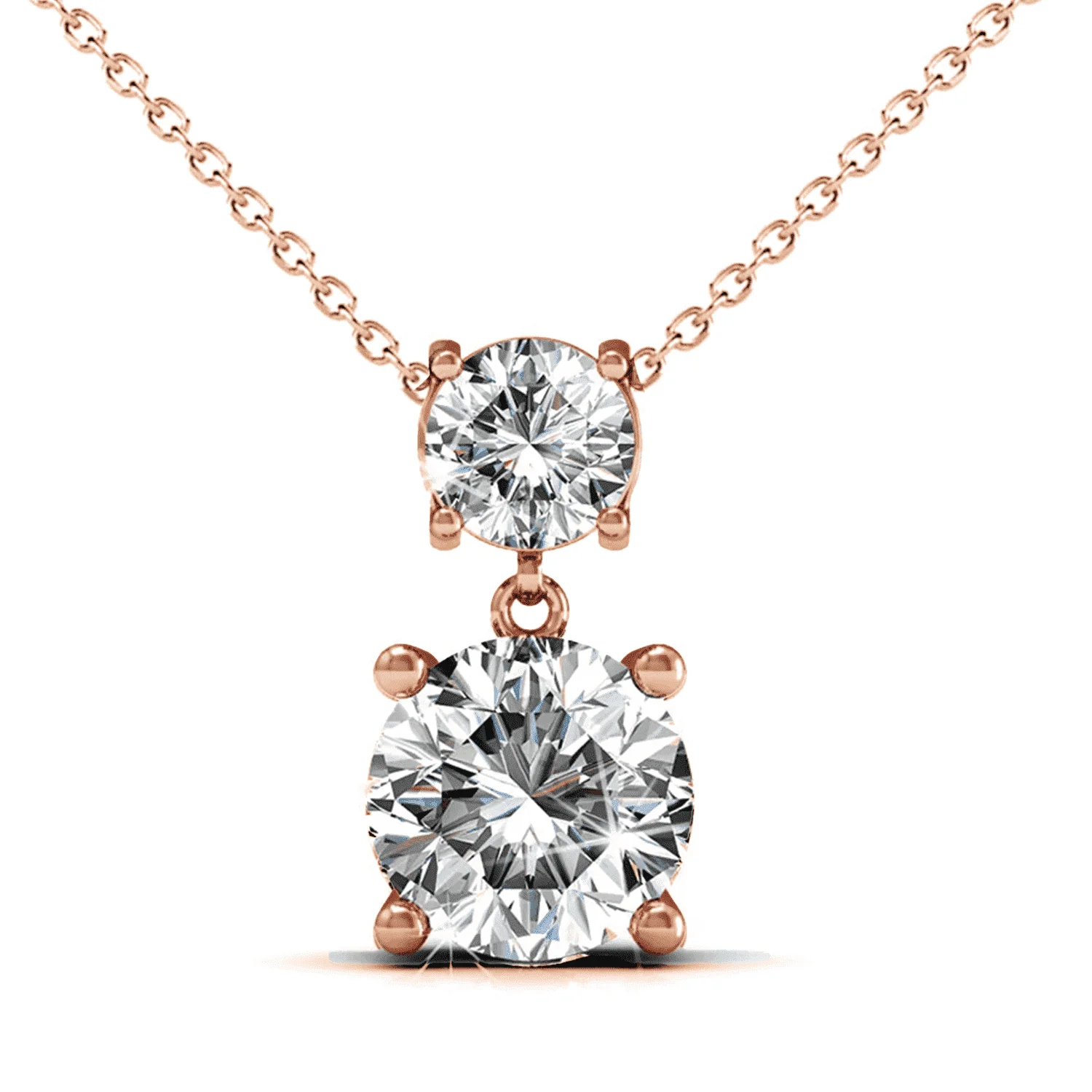 Jasmine 18k White Gold Plated Necklace and Earrings Jewelry Set with Swarovski Crystals - Image 14