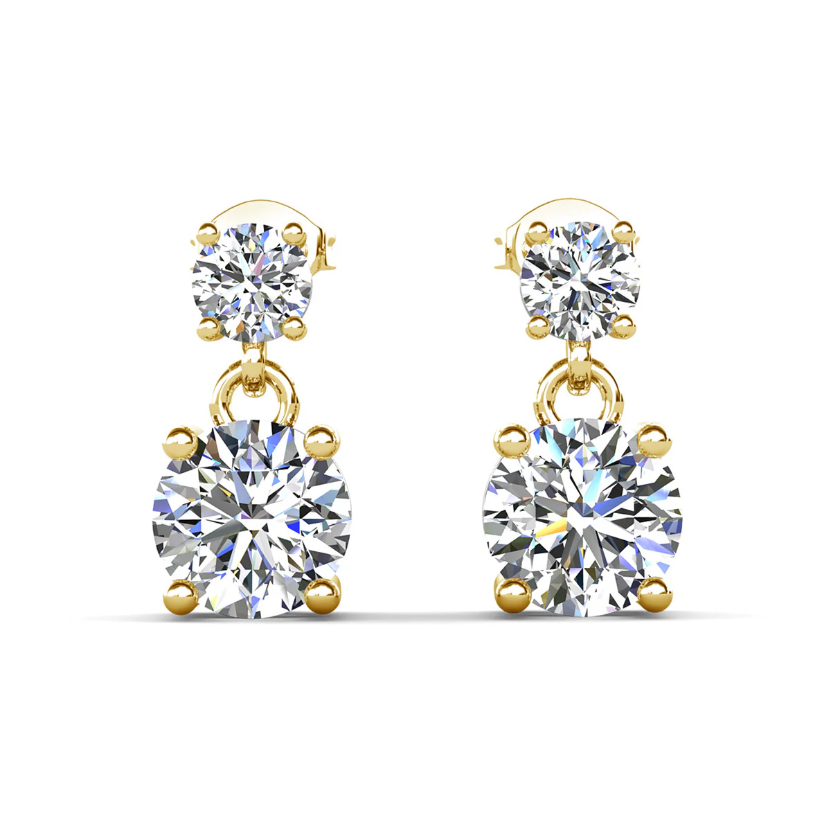 Jasmine 18k White Gold Plated Drop Earrings with Swarovski Crystals - Image 12