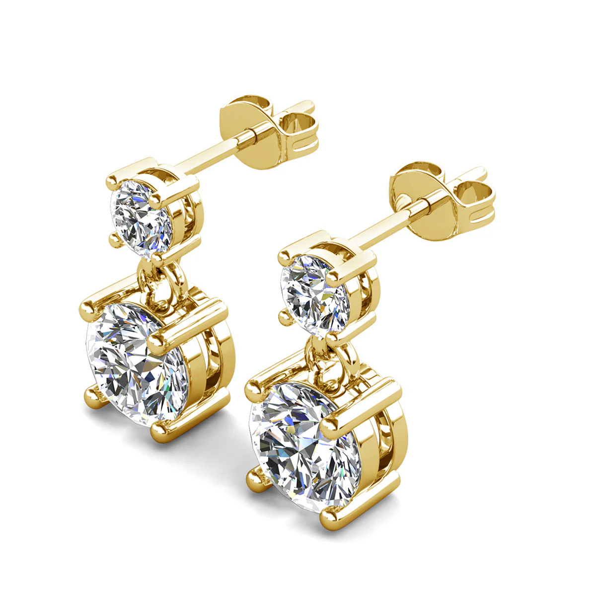 Jasmine 18k White Gold Plated Drop Earrings with Swarovski Crystals - Image 13