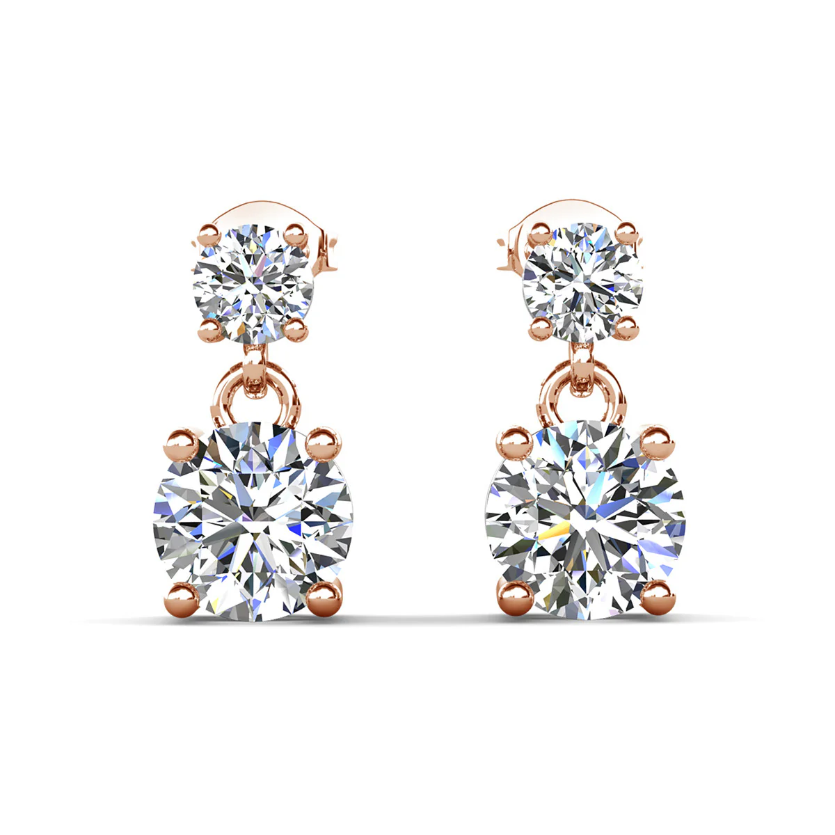 Jasmine 18k White Gold Plated Drop Earrings with Swarovski Crystals - Image 17