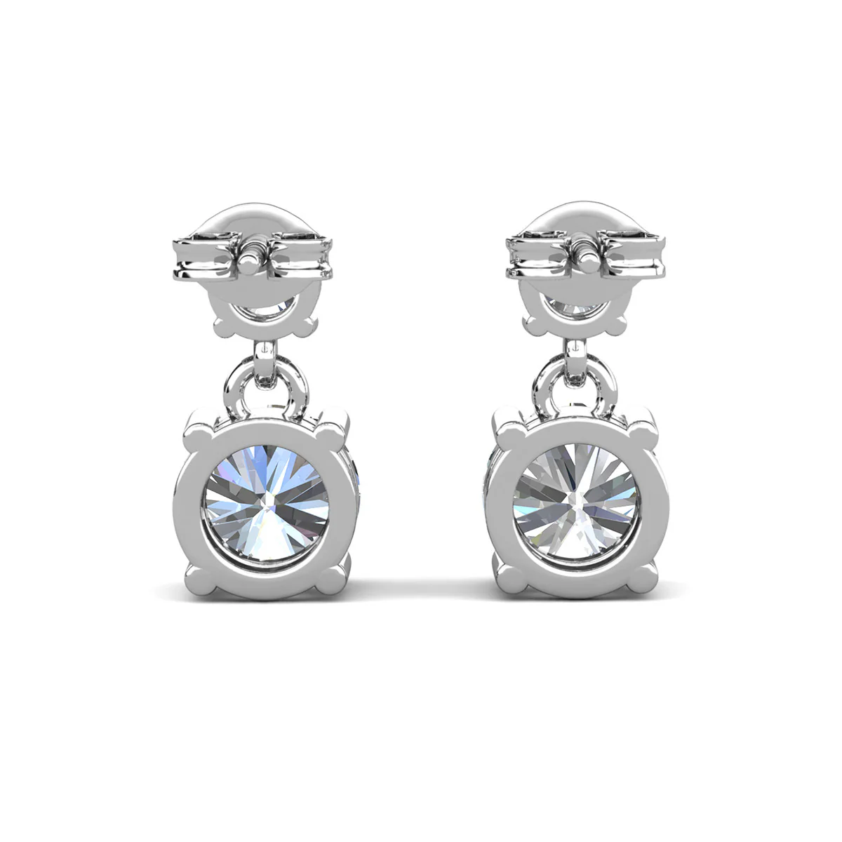 Jasmine 18k White Gold Plated Drop Earrings with Swarovski Crystals - Image 9