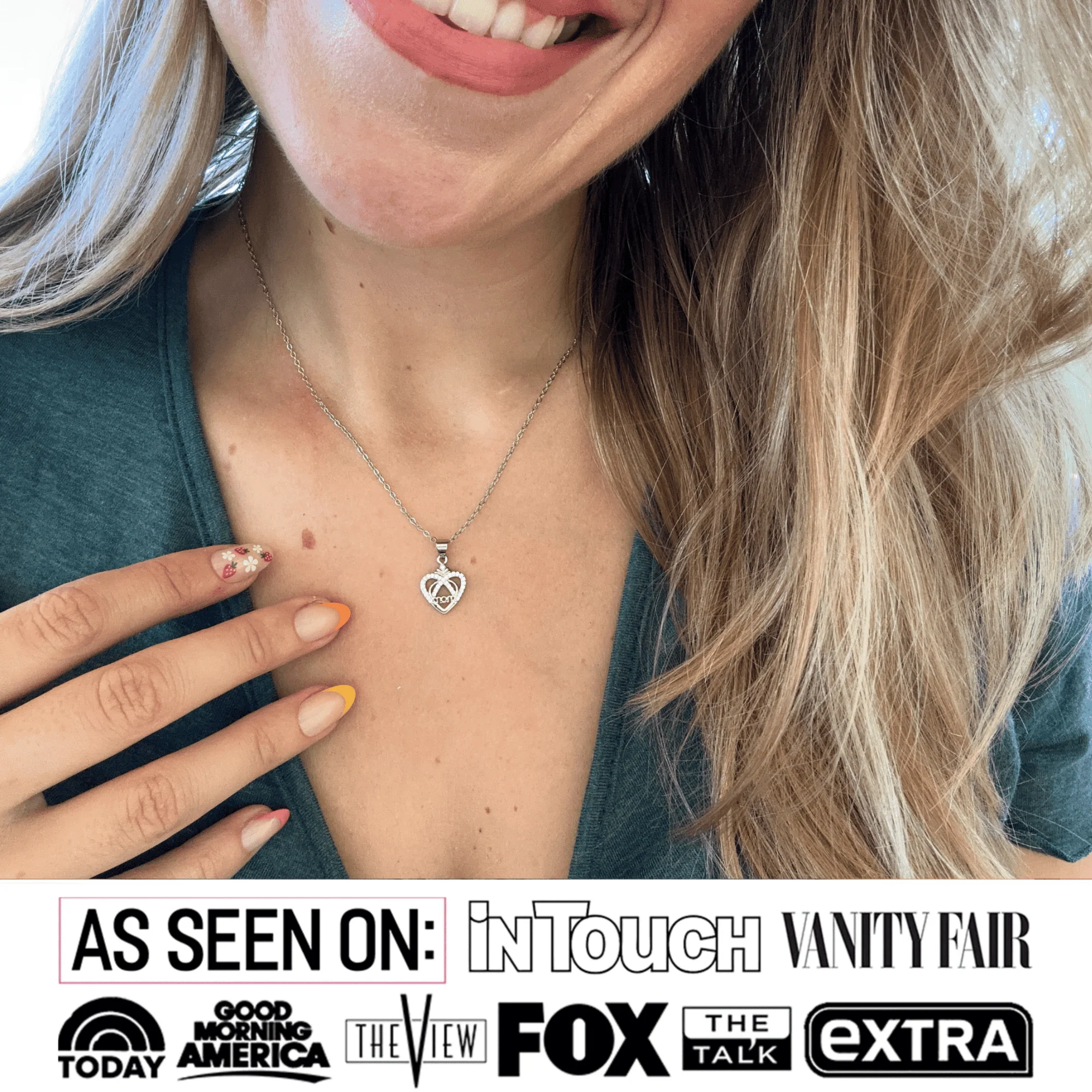 Jenna 18k White Gold Plated Necklace with Swarovski Crystals & Heartfelt Message for Mom - Image 3