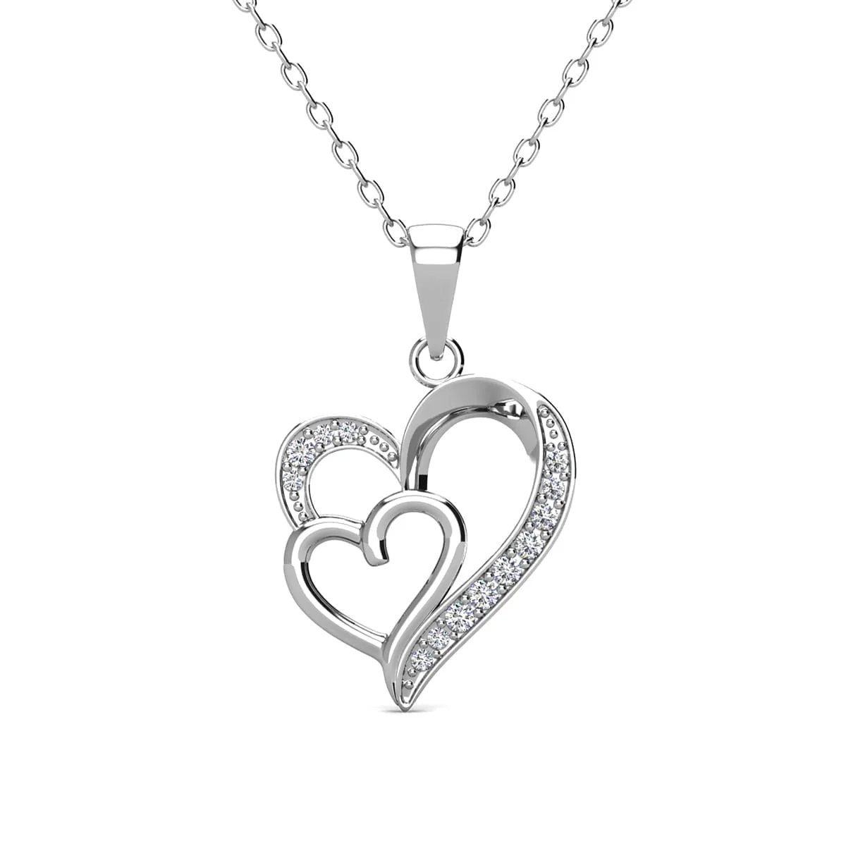 Jennifer 18k White Gold Plated Heart Necklace with Swarovski Crystals & Heartfelt Message for Daughter - Image 8