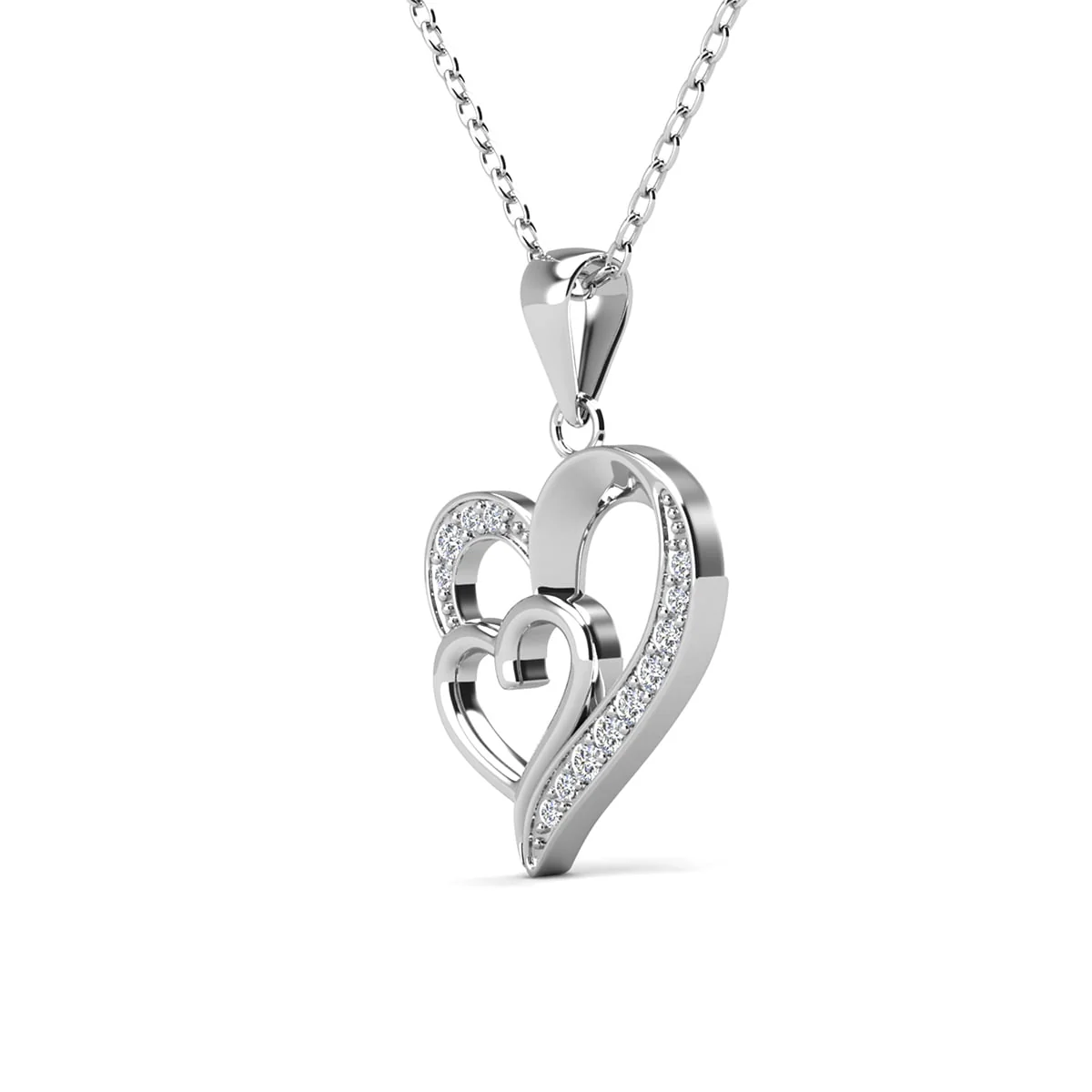Jennifer 18k White Gold Plated Heart Necklace with Swarovski Crystals & Heartfelt Message for Daughter - Image 9