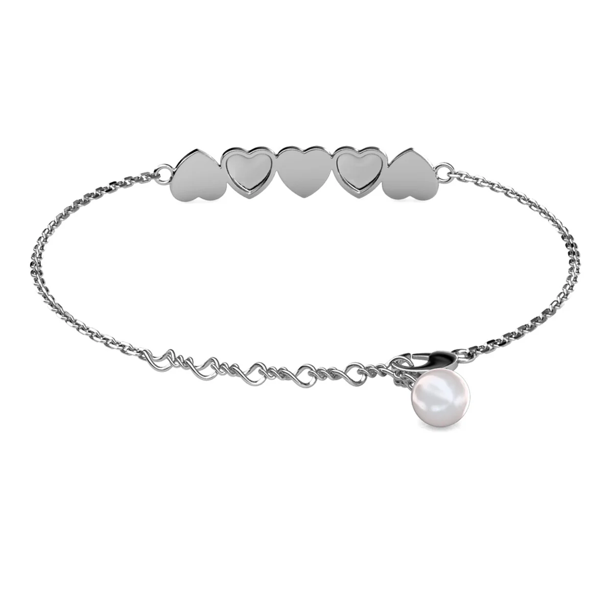 Juliette 18k White Gold Plated Heart Bracelet with Swarovski Crystals - Image 7