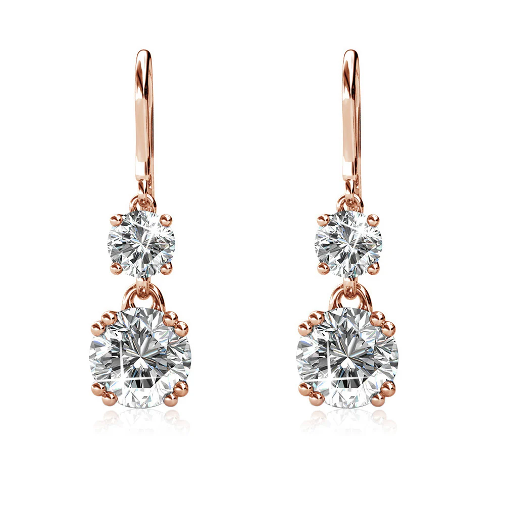 Kadence 18k White Gold Plated Drop Dangle Earrings with Swarovski Crystals - Image 15