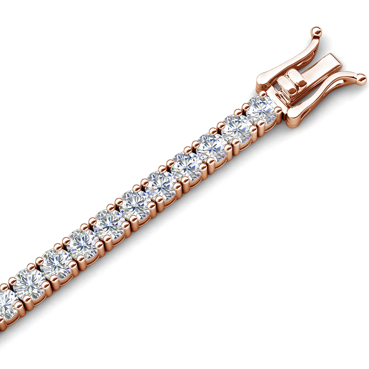 Kaylee 18k White Gold Plated Tennis Bracelet with Simulated Diamond Crystals - Image 17