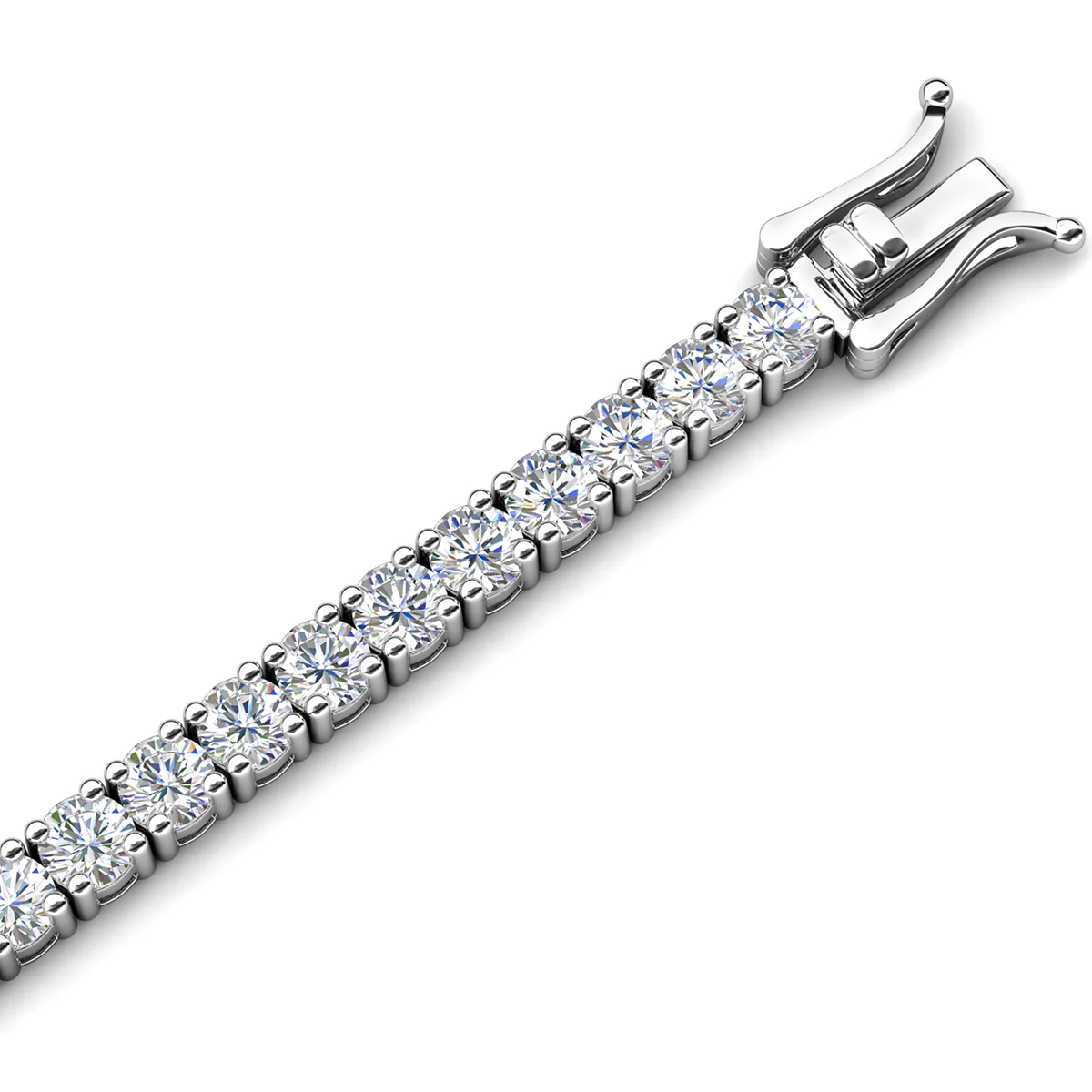 Kaylee 18k White Gold Plated Tennis Bracelet with Simulated Diamond Crystals - Image 9