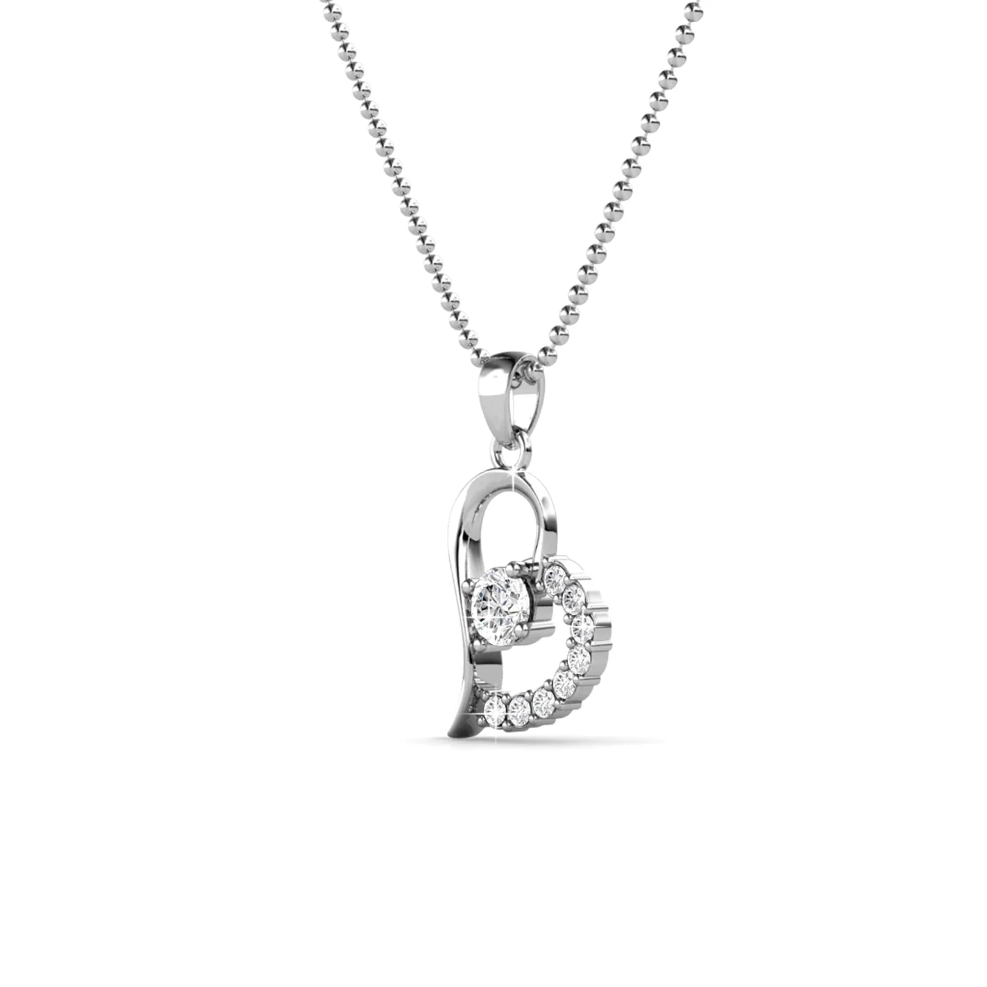 Laila 18k White Gold Pendant Necklace  with Swarovski Crystals - Image 7