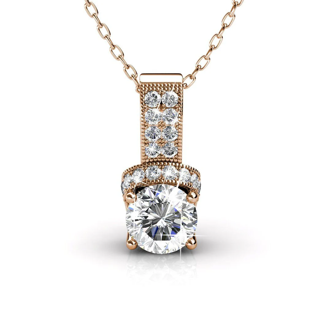 Laya 18k White Gold Plated Pendant Necklace with Swarovski Crystals - Image 11