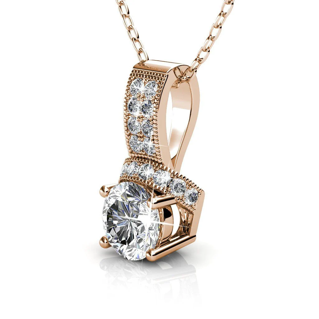 Laya 18k White Gold Plated Pendant Necklace with Swarovski Crystals - Image 13