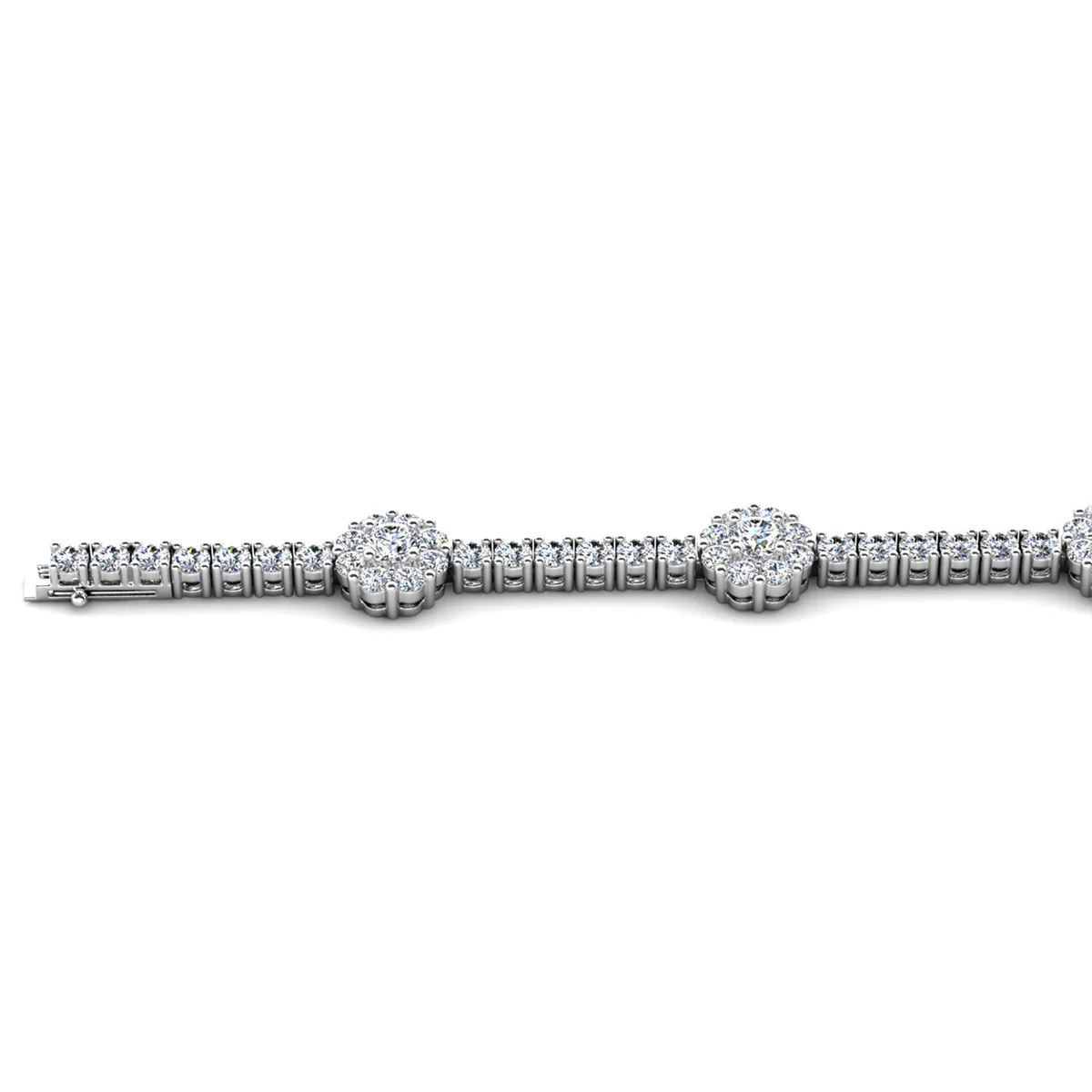 Leah 18k White Gold Plated Tennis Bracelet with Simulated Diamond Crystals - Image 8