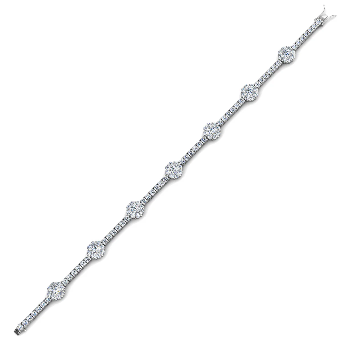 Leah 18k White Gold Plated Tennis Bracelet with Simulated Diamond Crystals - Image 9
