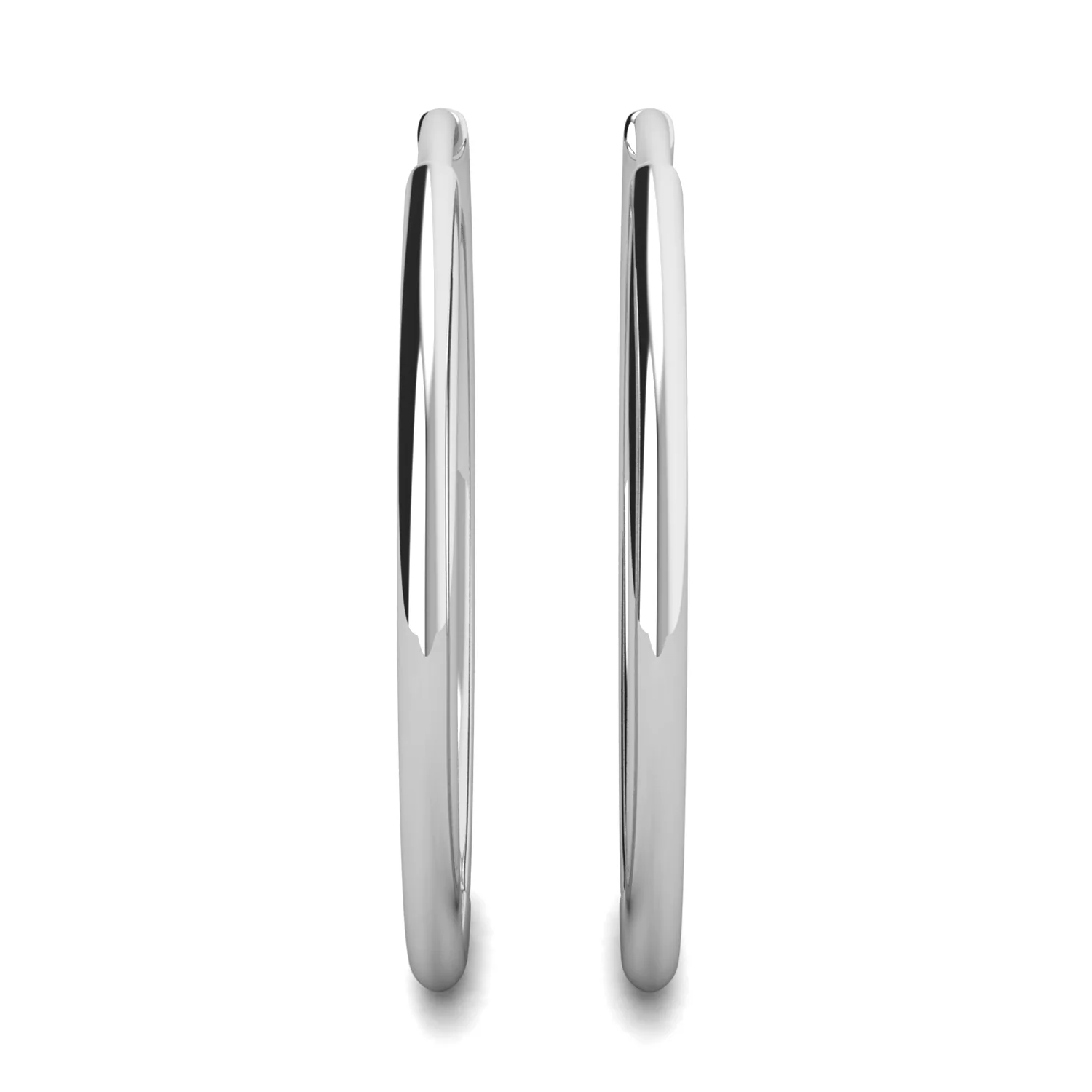 Leslie 18k White Gold Plated 14mm-40mm Hoop Earrings with Swarovski Crystals - Image 11