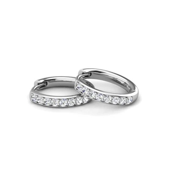 Leslie 18k White Gold Plated 14mm-40mm Hoop Earrings with Swarovski Crystals - Image 18