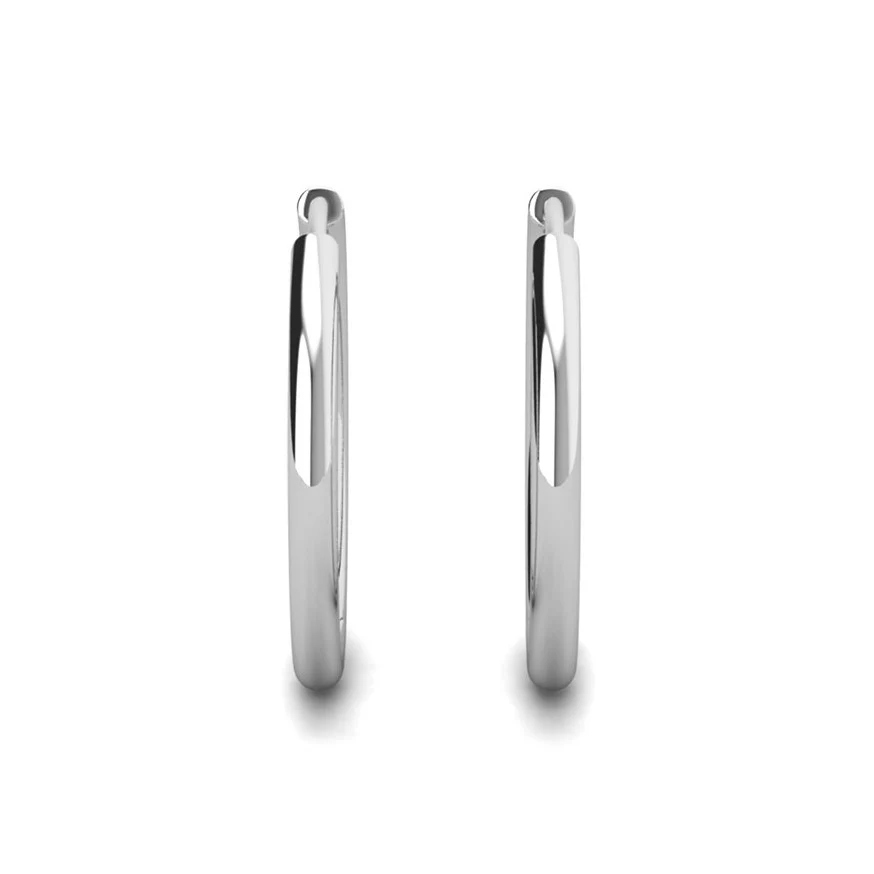 Leslie 18k White Gold Plated 14mm-40mm Hoop Earrings with Swarovski Crystals - Image 23