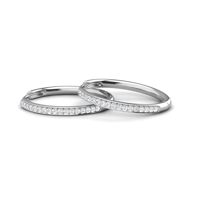 Leslie 18k White Gold Plated 14mm-40mm Hoop Earrings with Swarovski Crystals - Image 24