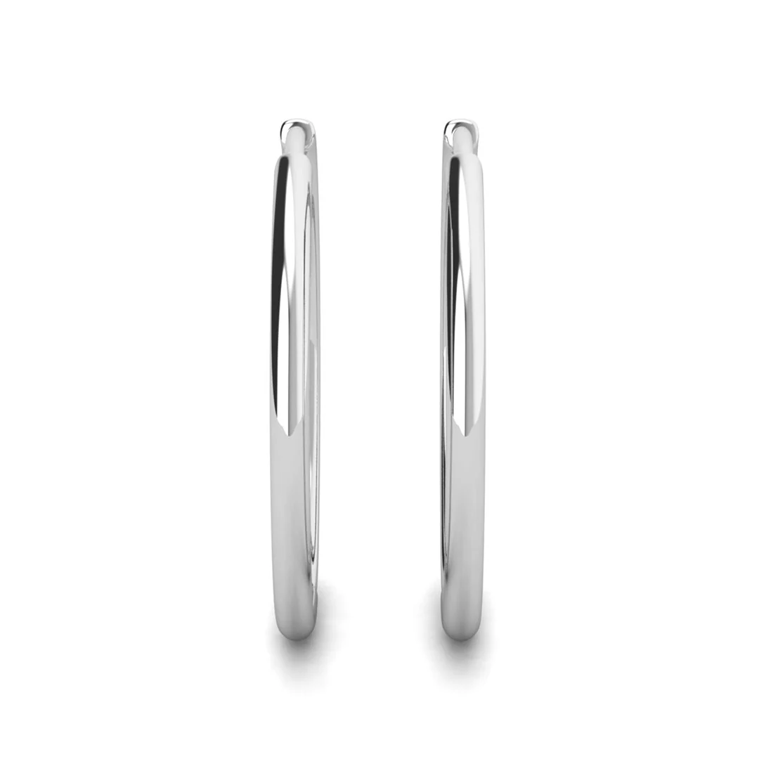 Leslie 18k White Gold Plated 14mm-40mm Hoop Earrings with Swarovski Crystals - Image 28