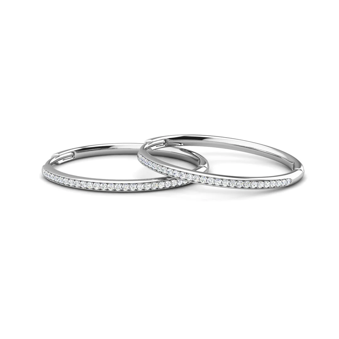 Leslie 18k White Gold Plated 14mm-40mm Hoop Earrings with Swarovski Crystals - Image 29