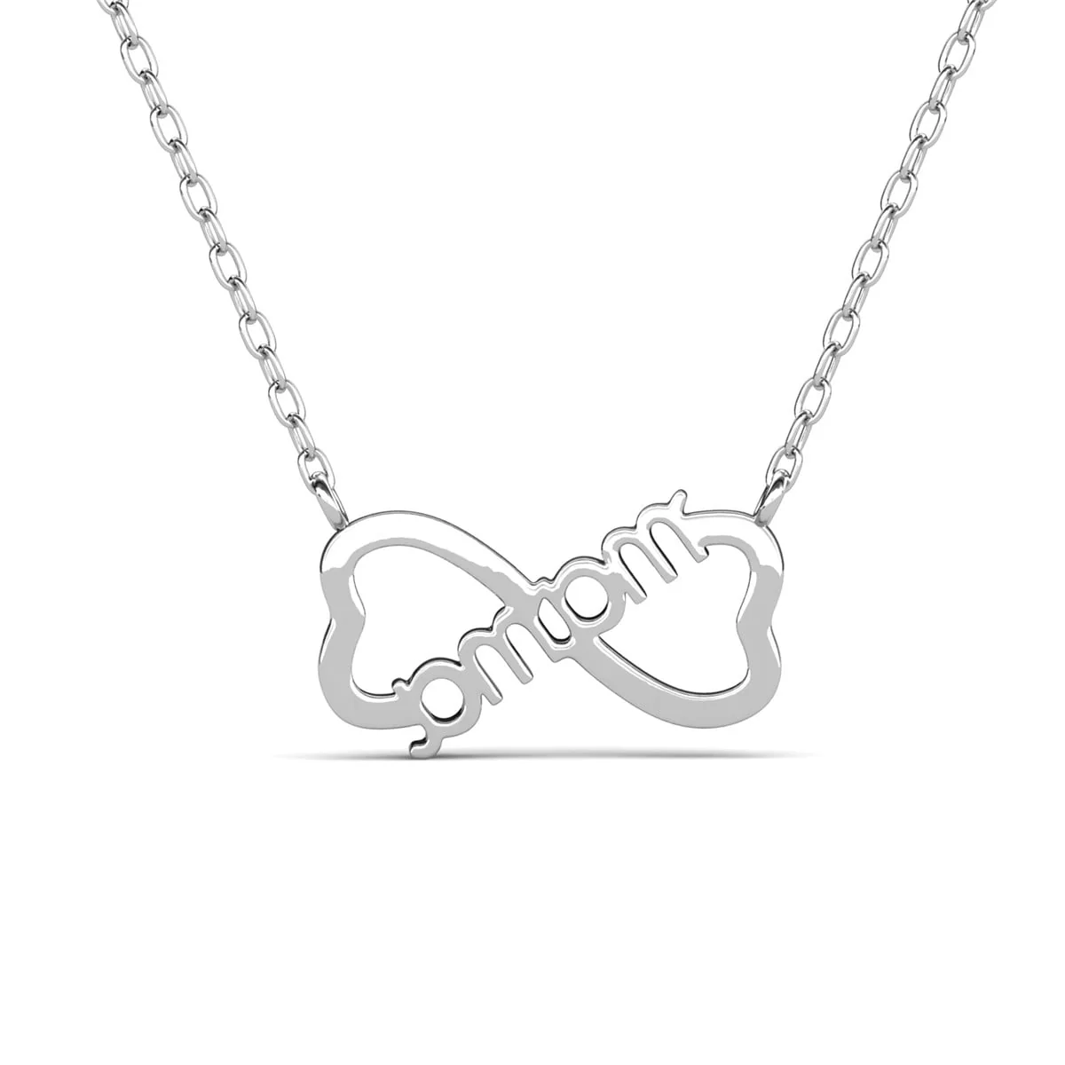 Lisa 18k White Gold Plated Infinity Necklace with Swarovski Crystals & Heartfelt Message for Mom - Image 10