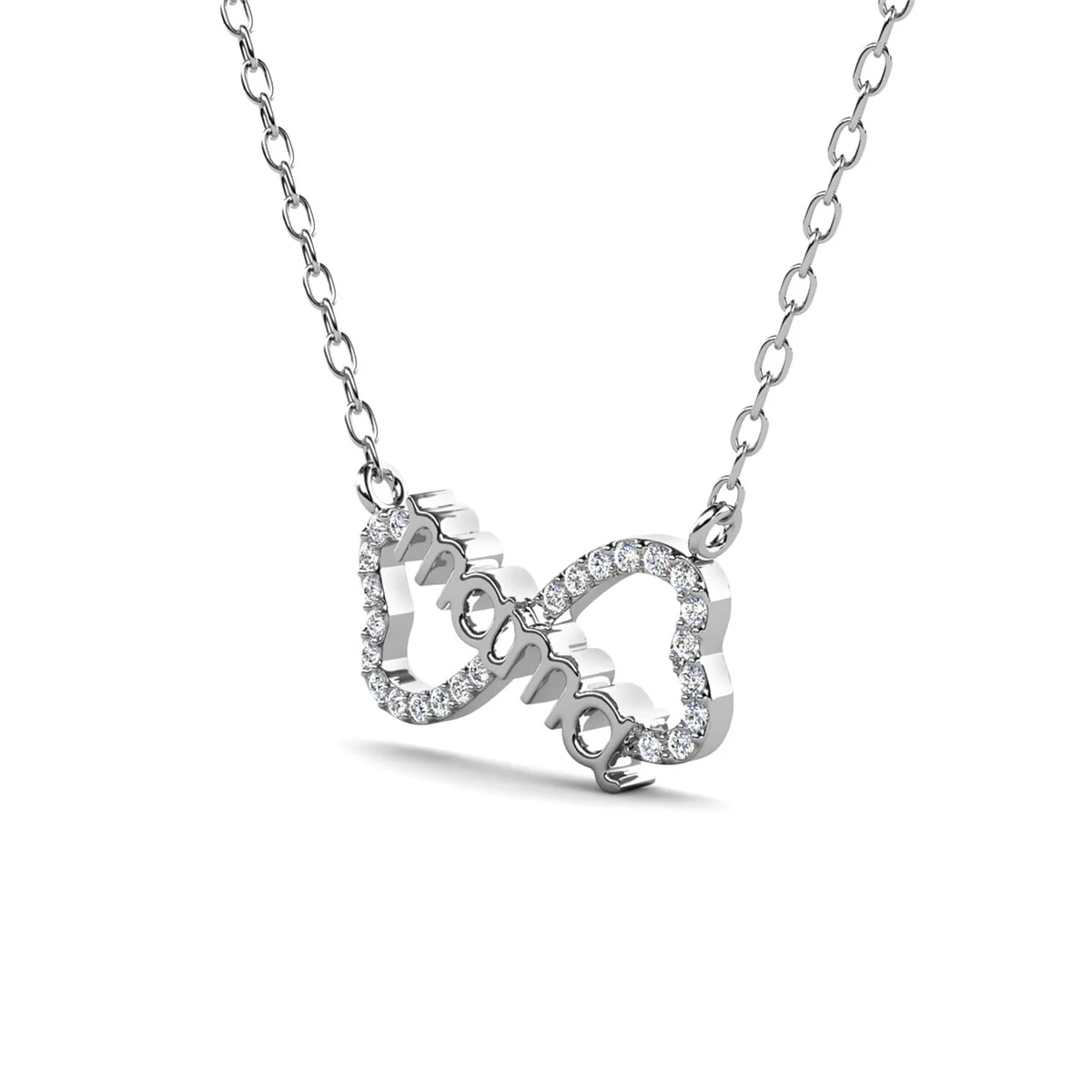 Lisa 18k White Gold Plated Infinity Necklace with Swarovski Crystals & Heartfelt Message for Mom - Image 9