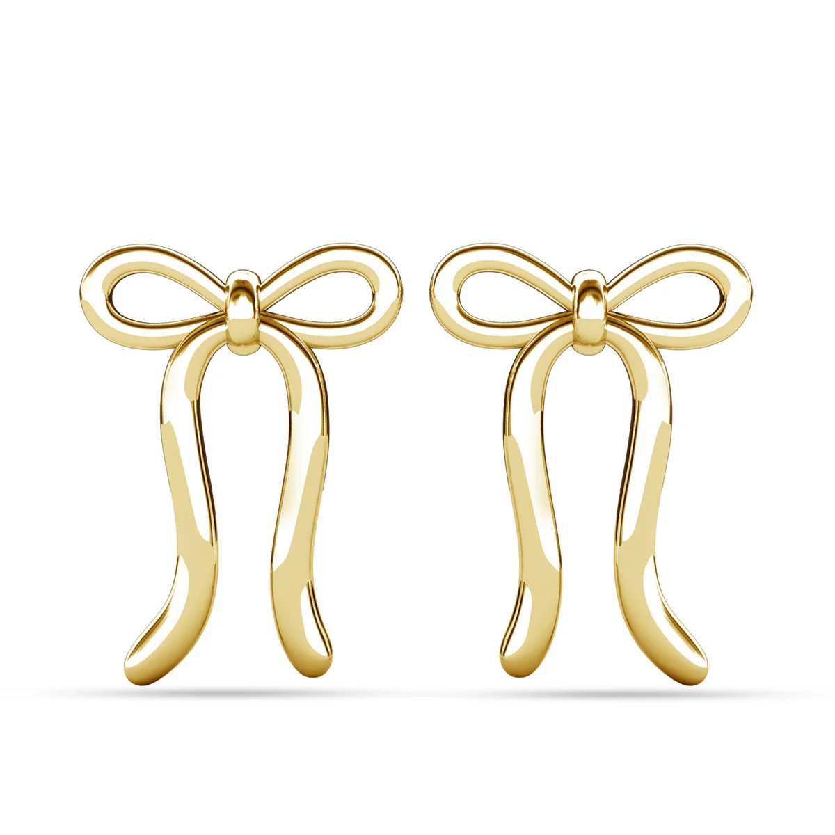 Lola 18k White Gold Plated Ribbon/Bow Drop Earrings - Image 10