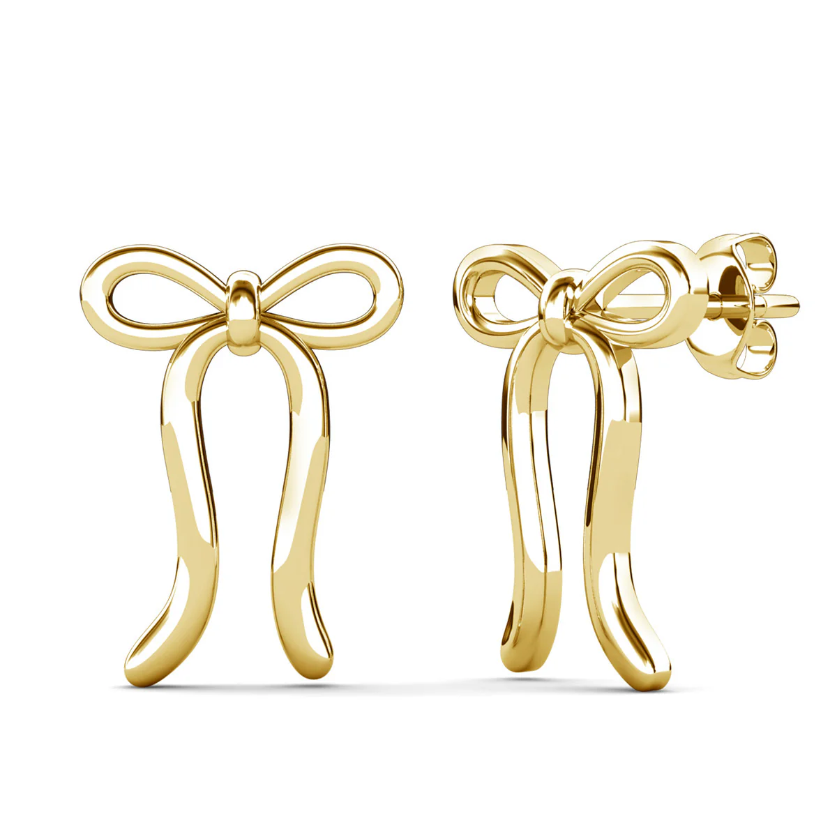 Lola 18k White Gold Plated Ribbon/Bow Drop Earrings - Image 12