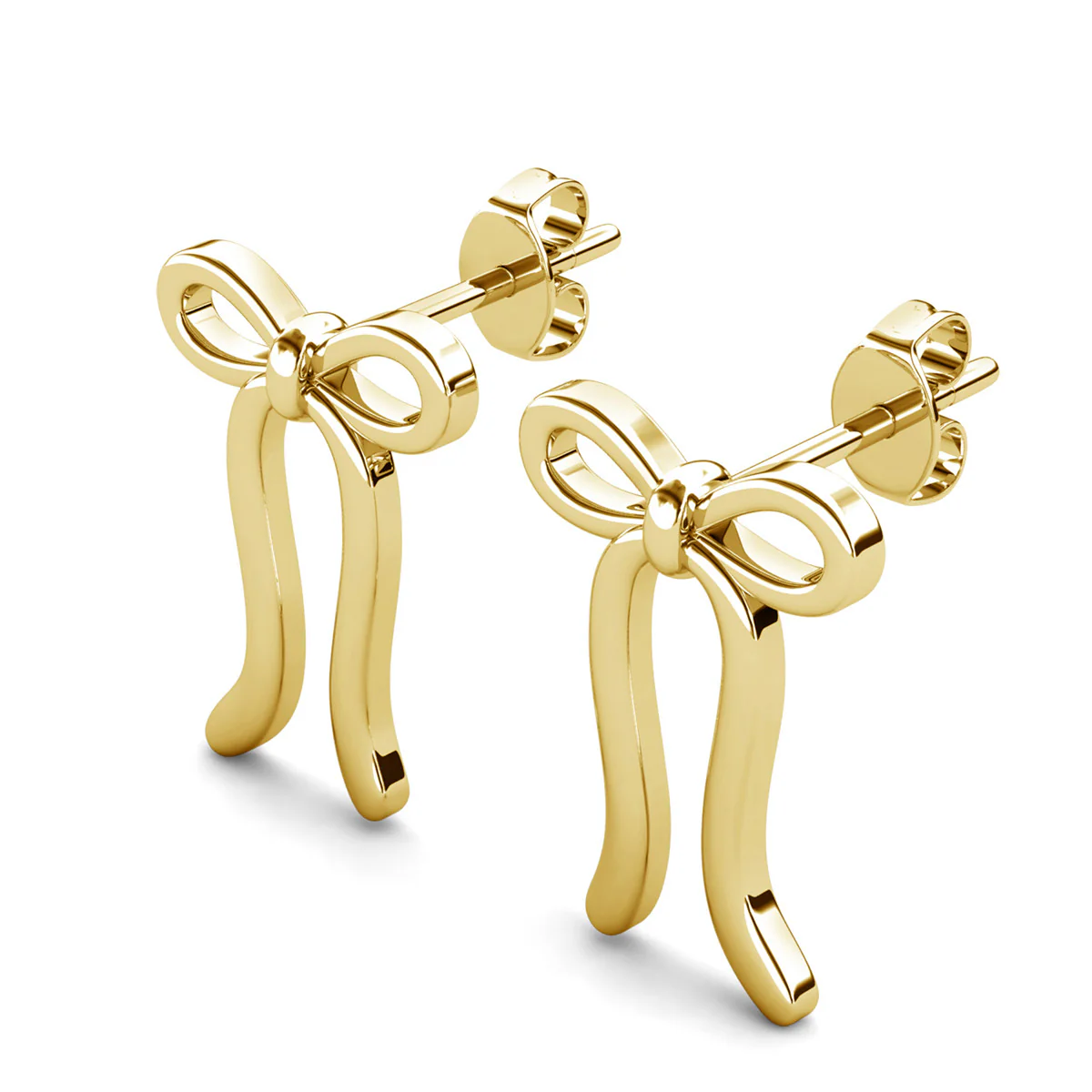 Lola 18k White Gold Plated Ribbon/Bow Drop Earrings - Image 13