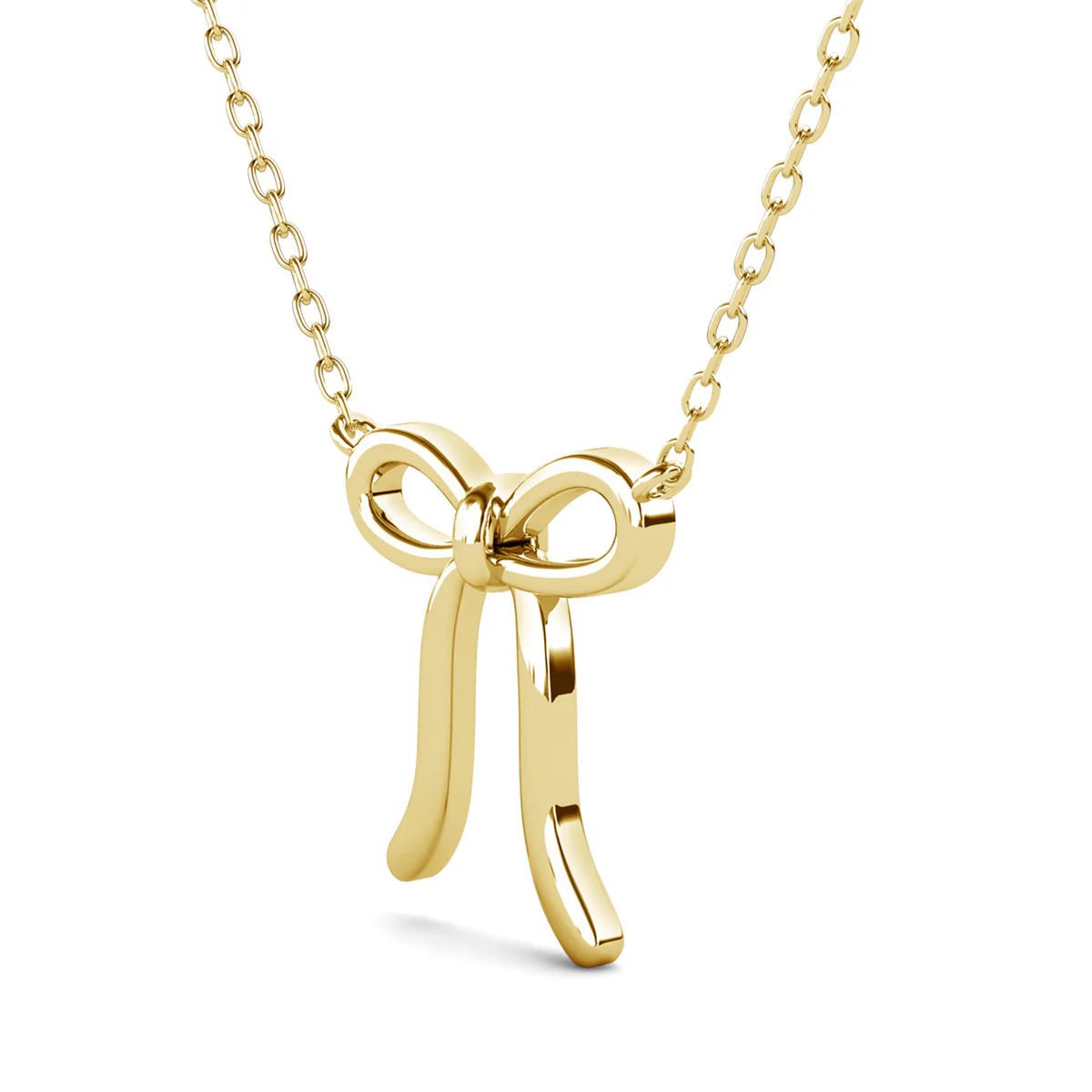 Lola 18k White Gold Plated Ribbon/Bow Pendant Necklace - Image 11