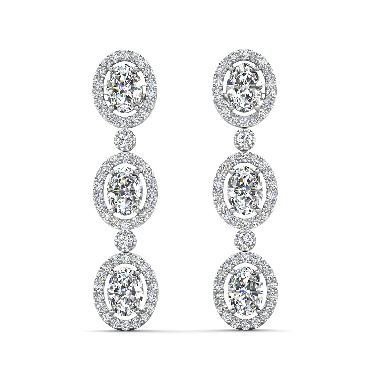 Lorraine 18k White Gold Plated Dangle Earrings with Swarovski Crystals - Image 8