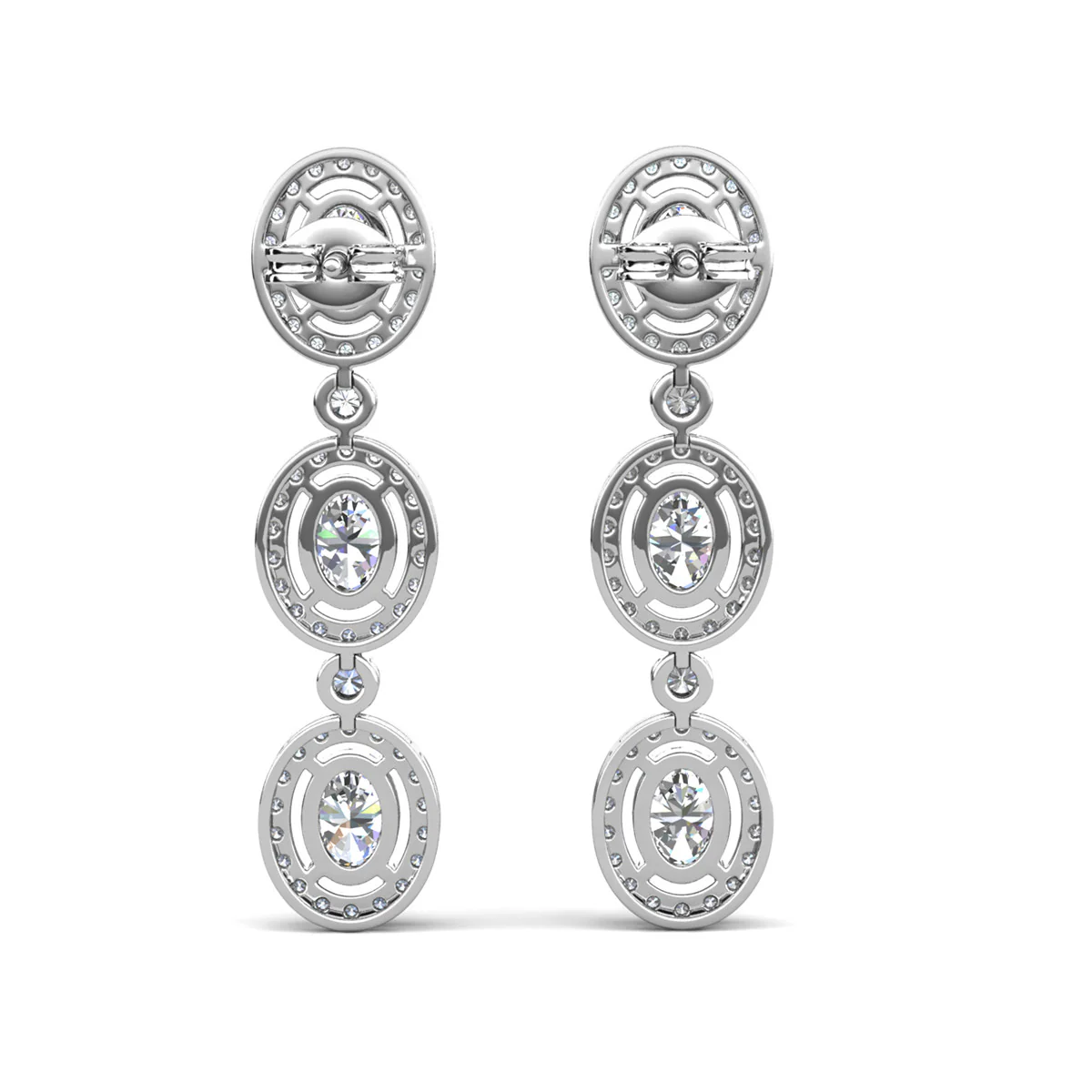 Lorraine 18k White Gold Plated Dangle Earrings with Swarovski Crystals - Image 9
