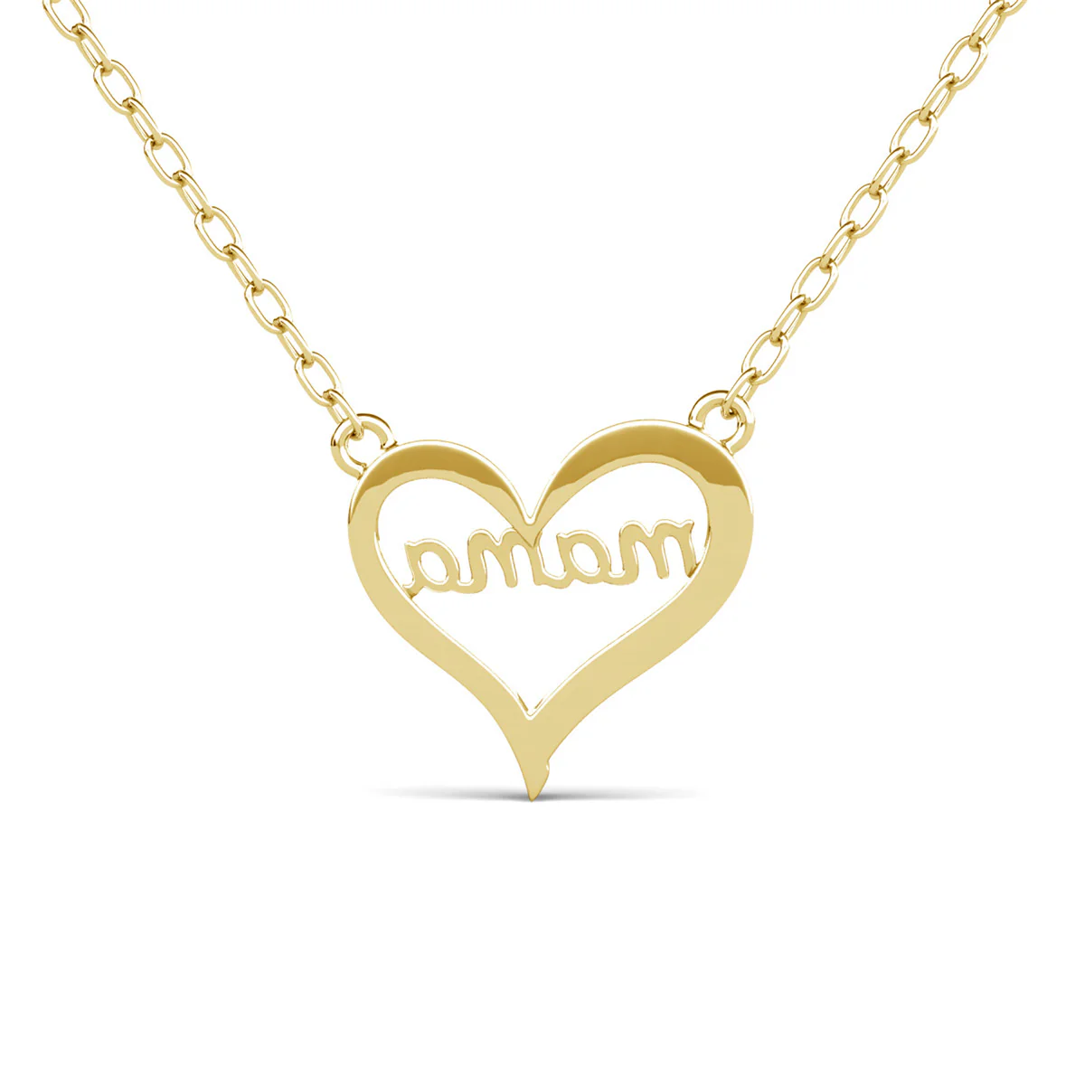 Louise 18k White Gold Plated Mama Heart Necklace with Simulated Diamond Crystals - Image 12