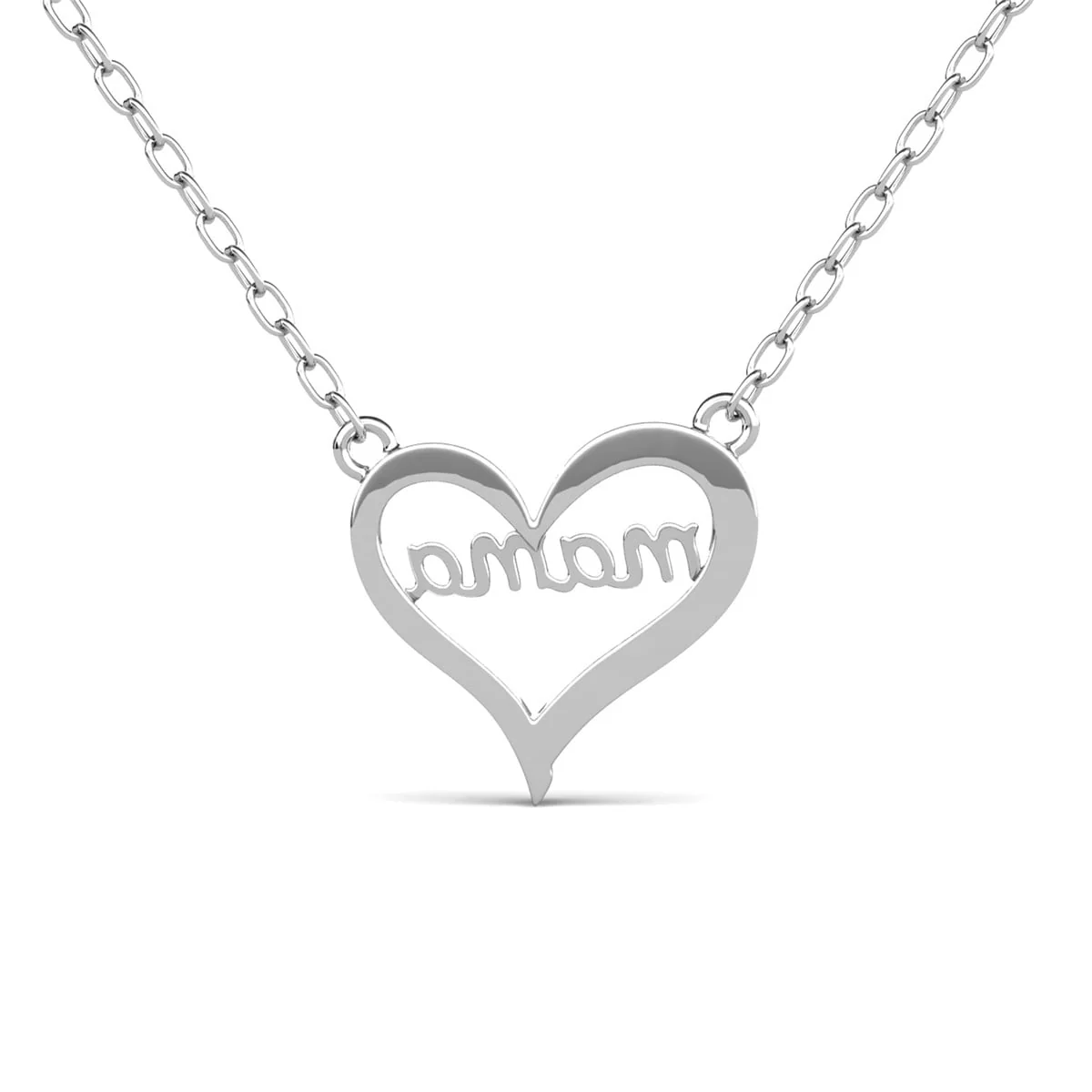 Louise 18k White Gold Plated Mama Necklace with Swarovski Crystals & Heartfelt Message for Mom - Image 10