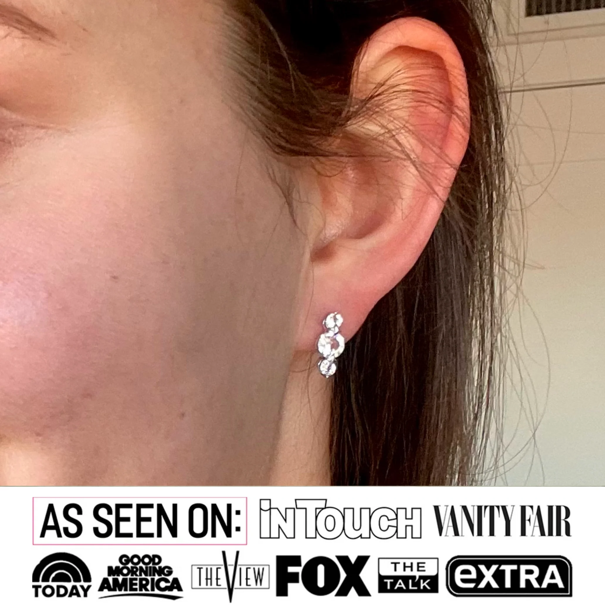 Lucille 18k White Gold Plated Stud Drop Earrings with Swarovski Crystals — Fab Fav - Image 3