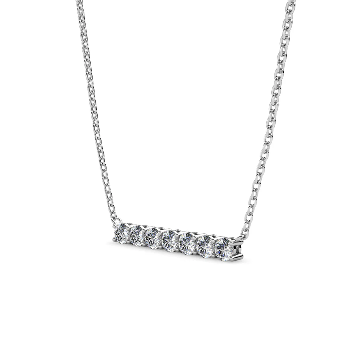 Lynn 18k White Gold Plated Necklace with Swarovski Crystals - Image 7