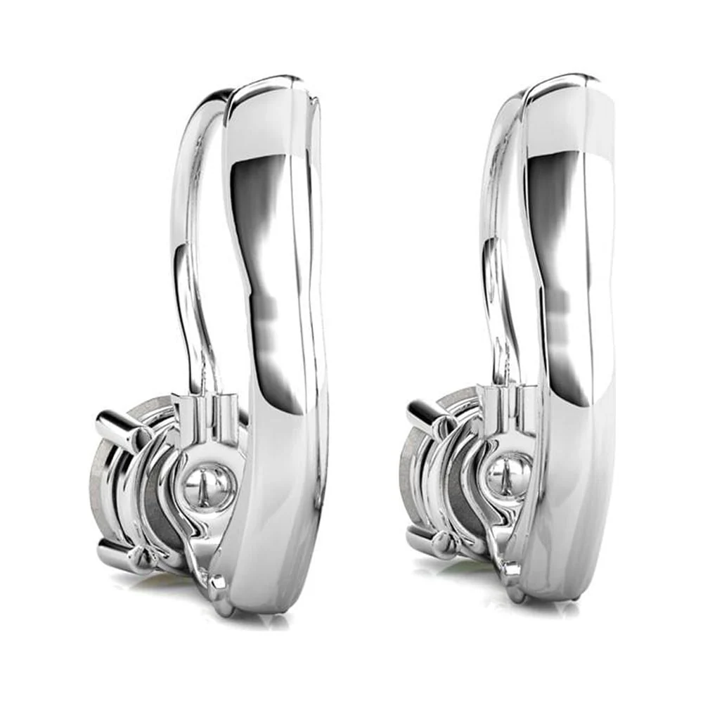 Lyric 18k White Gold Plated Drop Earrings with Swarovski Crystals - Image 9
