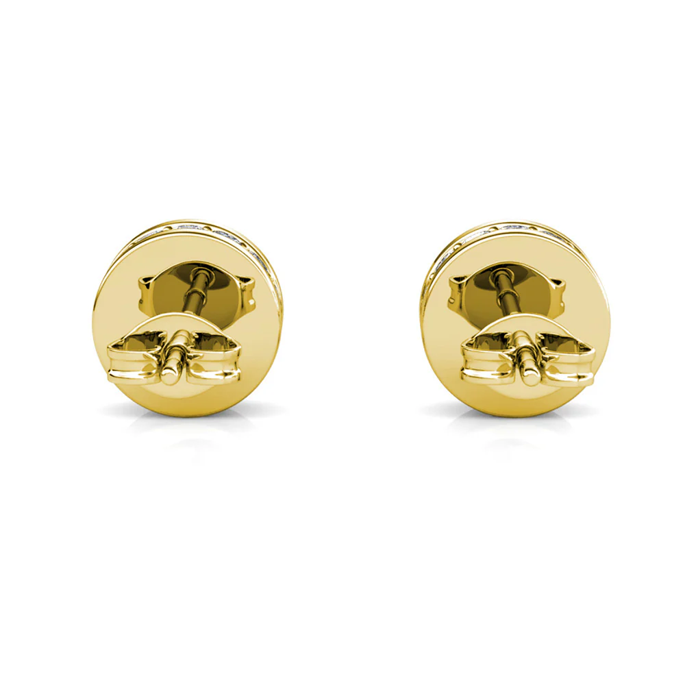 Mae 18k White Gold Plated Stud Earrings with Round Cut Swarovski Crystals - Image 13
