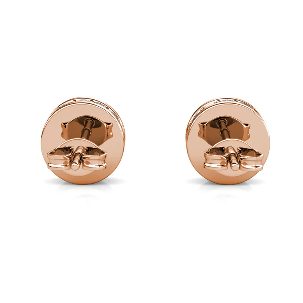 Mae 18k White Gold Plated Stud Earrings with Round Cut Swarovski Crystals - Image 18